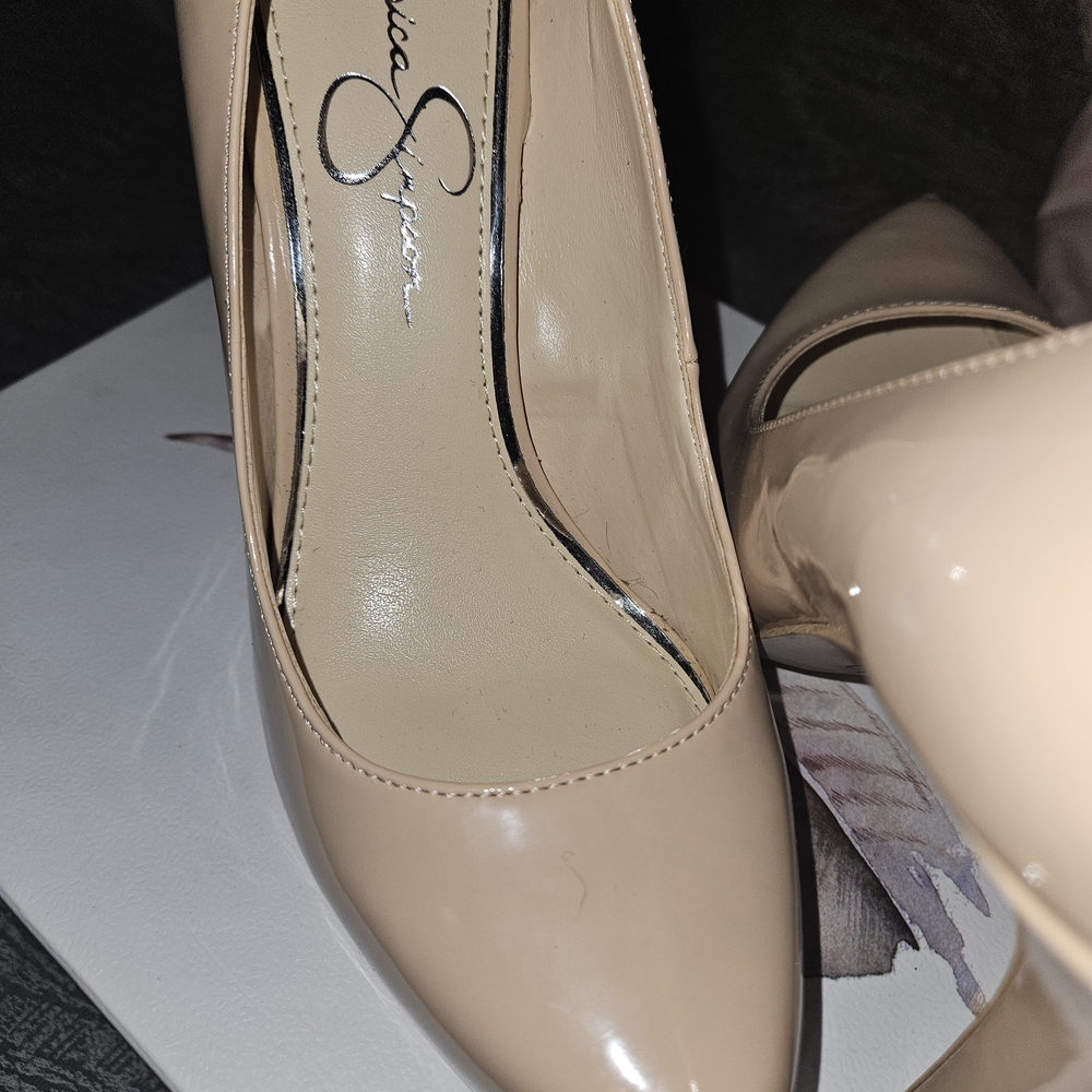 Jessica Simpson Nude Patent Leather Pumps